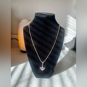 14K ROSE GOLD BEAD CHAIN w.14K ROSE GOLD SAPPHIRE ANCHOR ⚓️ PENDANT✨